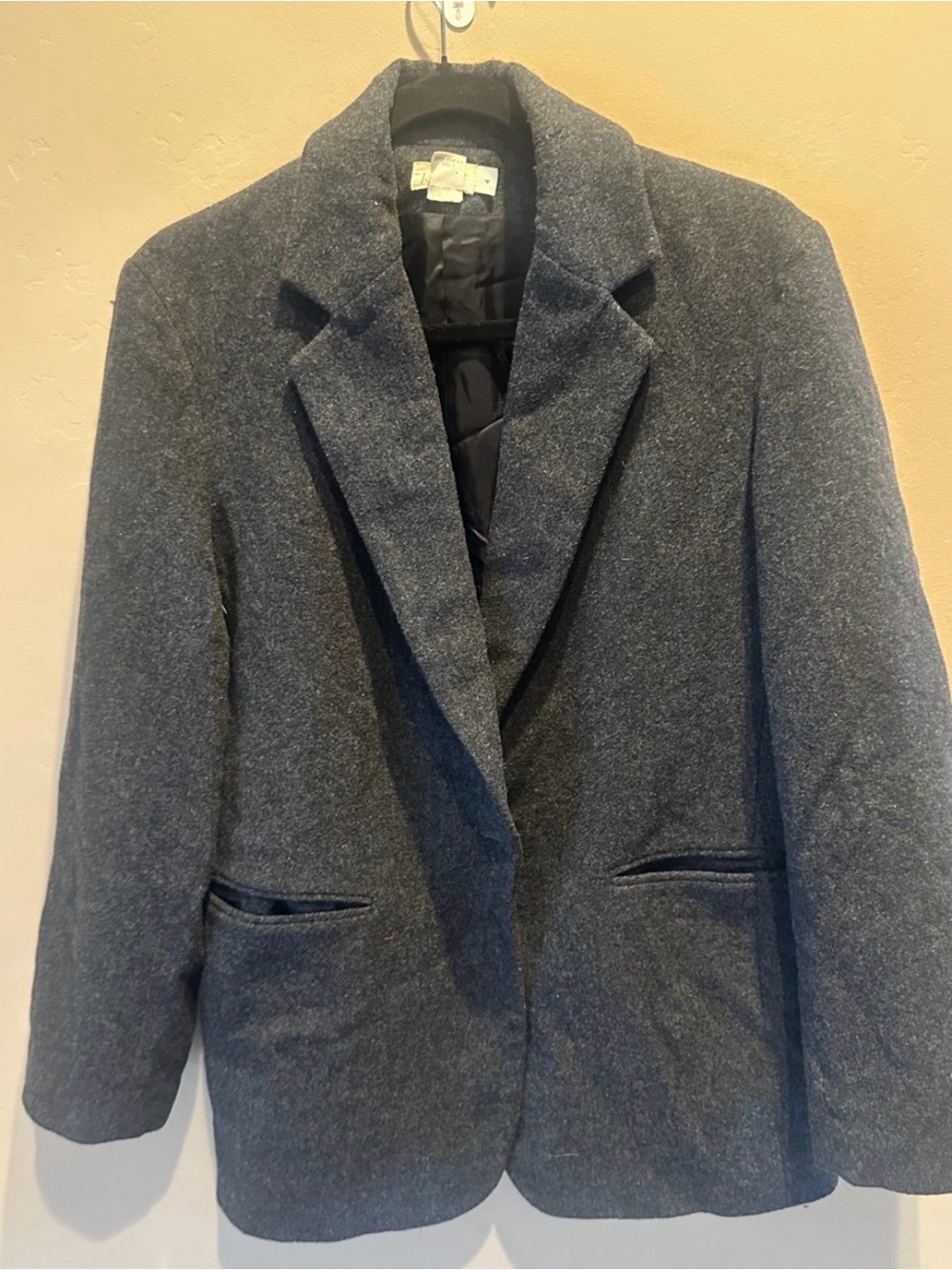 J.Crew Wool Cashmere Blazer Charcoal Gray Size 4 Made USA